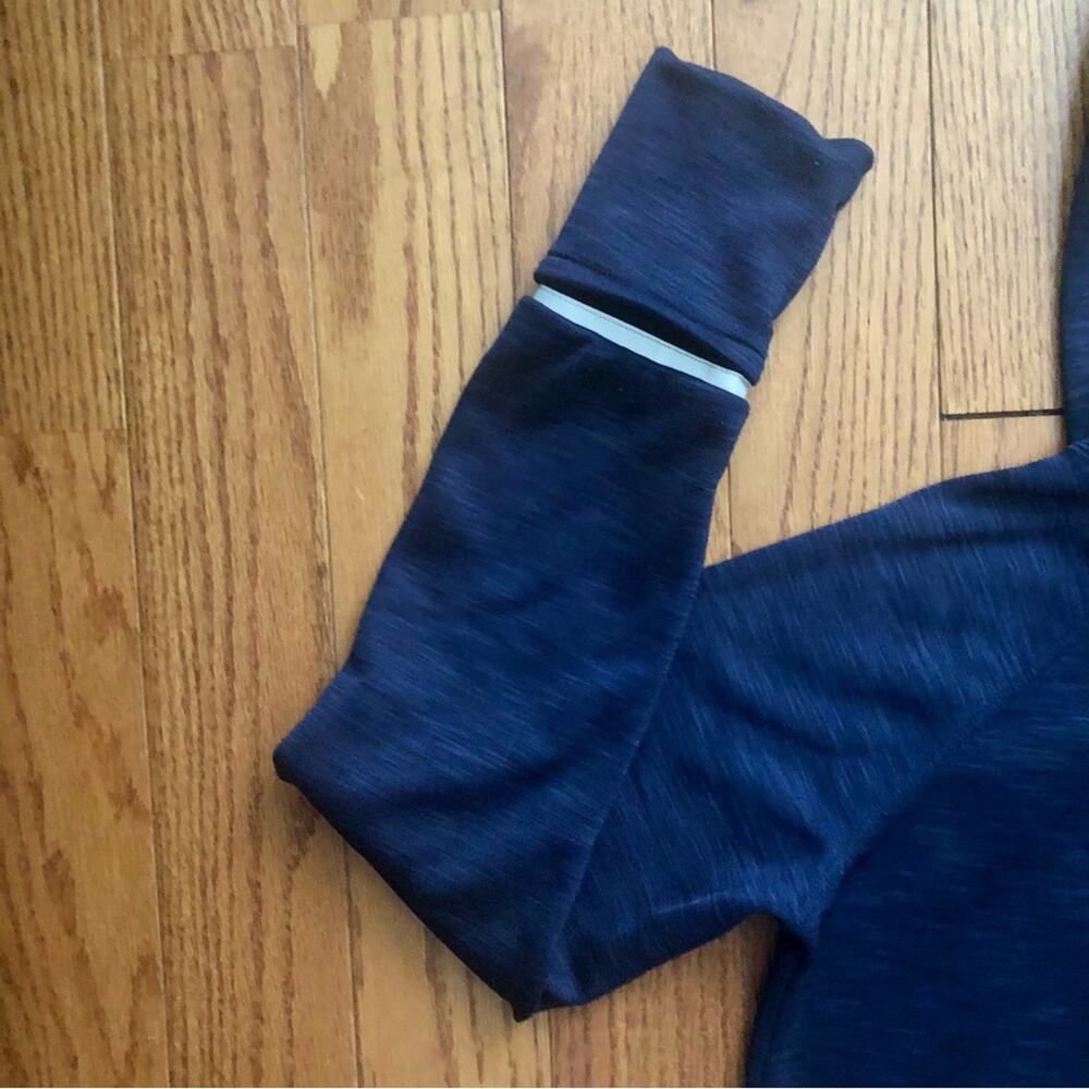 Gapfit Long Sleeve Hoodie Fleece Lined Top Navy Blue Sweater Women’s Size S - Picture 5 of 8